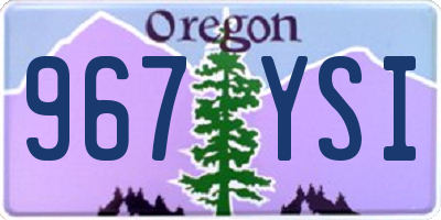 OR license plate 967YSI