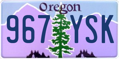 OR license plate 967YSK