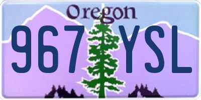 OR license plate 967YSL