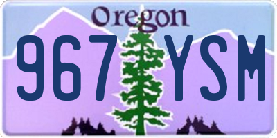 OR license plate 967YSM