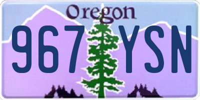 OR license plate 967YSN