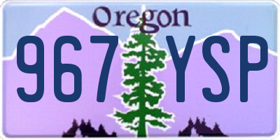 OR license plate 967YSP