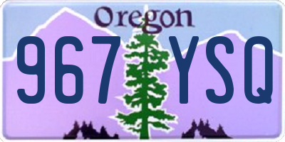 OR license plate 967YSQ