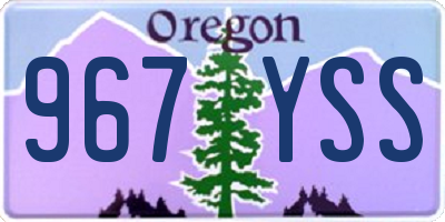 OR license plate 967YSS