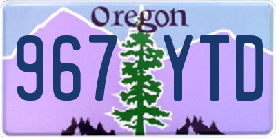 OR license plate 967YTD