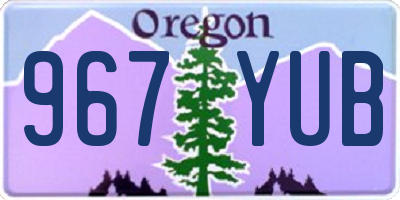 OR license plate 967YUB