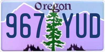 OR license plate 967YUD