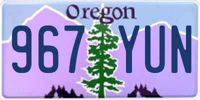 OR license plate 967YUN