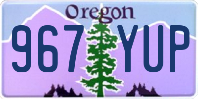 OR license plate 967YUP