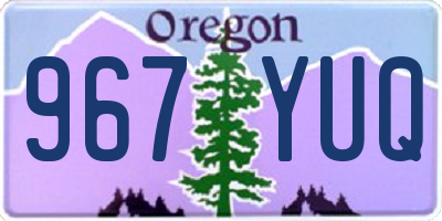OR license plate 967YUQ