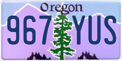OR license plate 967YUS