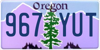 OR license plate 967YUT