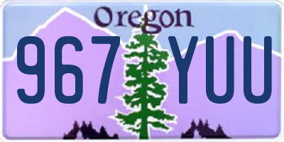 OR license plate 967YUU