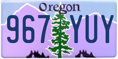 OR license plate 967YUY