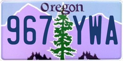 OR license plate 967YWA