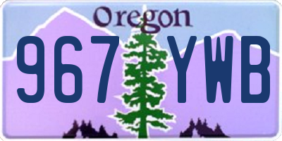 OR license plate 967YWB