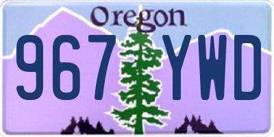 OR license plate 967YWD