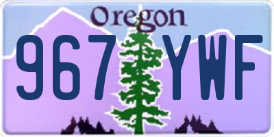 OR license plate 967YWF