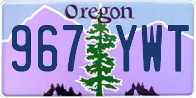 OR license plate 967YWT