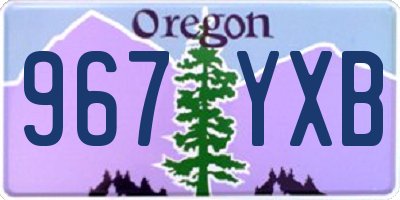 OR license plate 967YXB