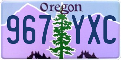 OR license plate 967YXC