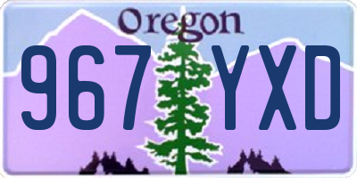 OR license plate 967YXD
