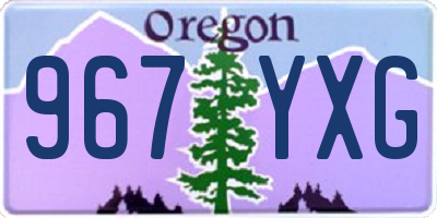 OR license plate 967YXG