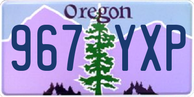 OR license plate 967YXP