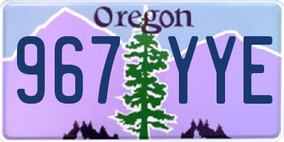 OR license plate 967YYE
