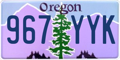 OR license plate 967YYK