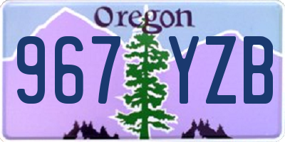 OR license plate 967YZB