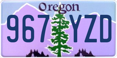 OR license plate 967YZD