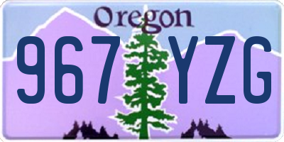 OR license plate 967YZG