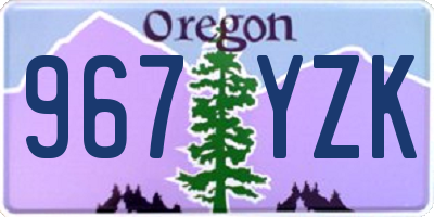 OR license plate 967YZK