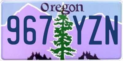 OR license plate 967YZN