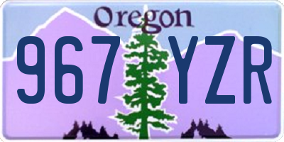 OR license plate 967YZR