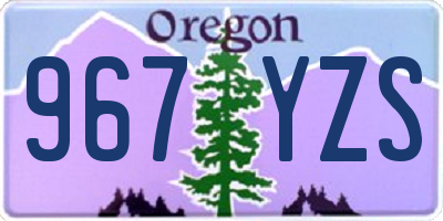 OR license plate 967YZS