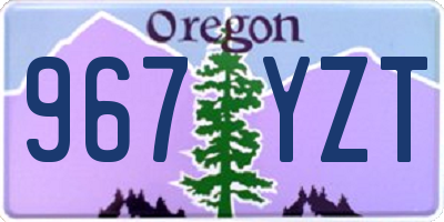 OR license plate 967YZT