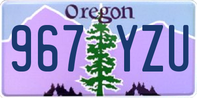 OR license plate 967YZU