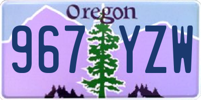 OR license plate 967YZW