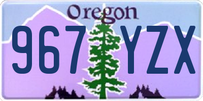 OR license plate 967YZX