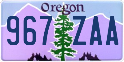 OR license plate 967ZAA