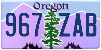 OR license plate 967ZAB