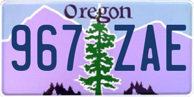 OR license plate 967ZAE