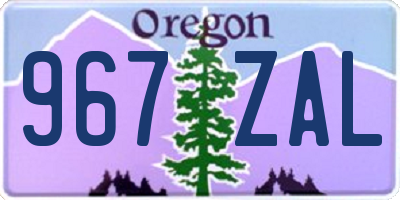 OR license plate 967ZAL