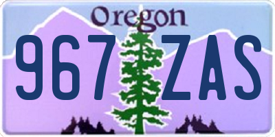 OR license plate 967ZAS