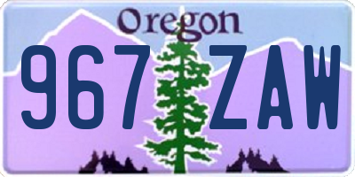 OR license plate 967ZAW