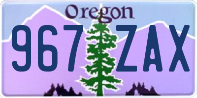 OR license plate 967ZAX