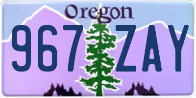 OR license plate 967ZAY