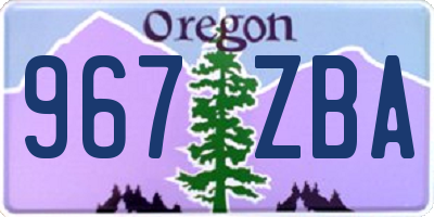 OR license plate 967ZBA